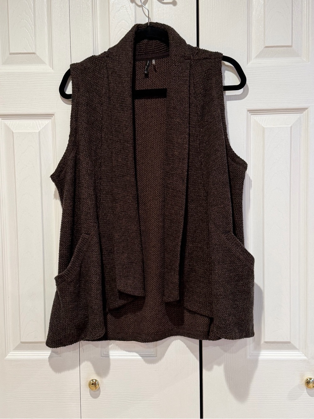LC Lauren Conrad Chocolate Brown Textured Knit Vest